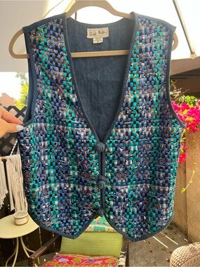Soul Mate Woven Blue & Teal Vest